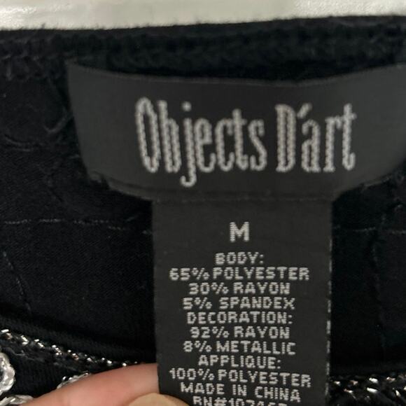 Objects D’art Vintage 90s Y2K All Over Embroidered Metallic Short Sleeve Top Med - Picture 10 of 11